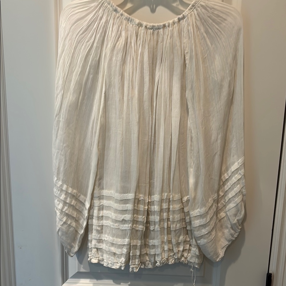 Chic Cream Free People Blouse with Lace Details - Picture 6 of 6